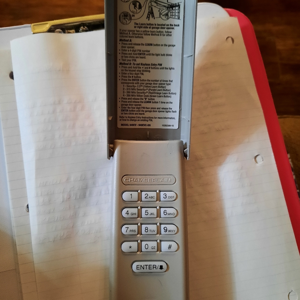 Chamberlain Garage Door Opener Keypad